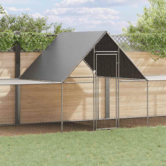 Chicken coop 10x2x2 m in galvanized steel