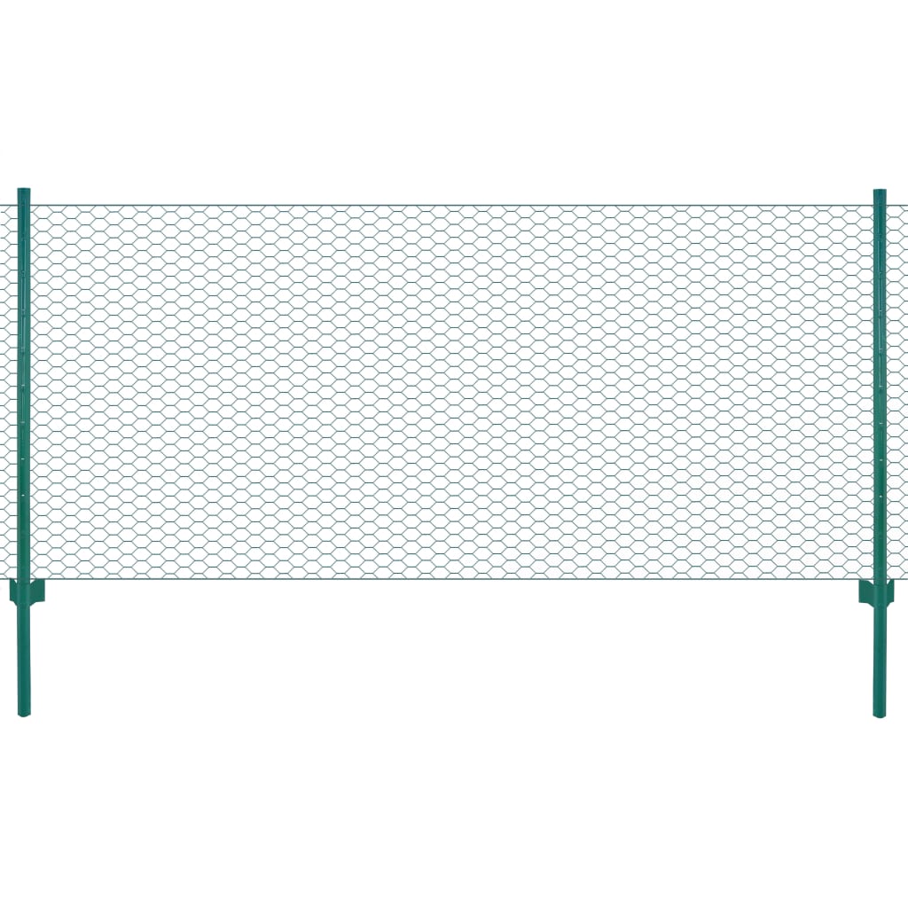 Zaunnetz mit Stahlpfosten 25x1 m grün