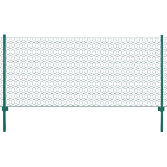 Zaunnetz mit Stahlpfosten 25x1 m grün