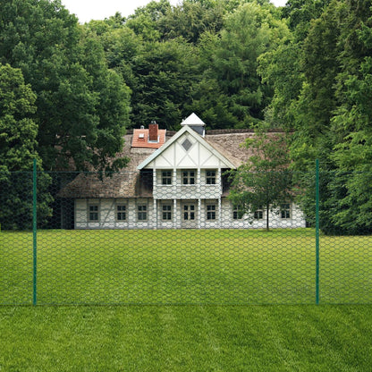 Zaunnetz mit Stahlpfosten 25x1,5 m grün