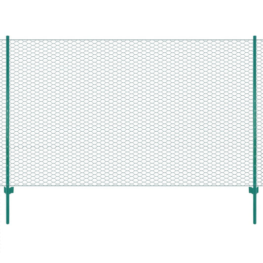 Zaunnetz mit Stahlpfosten 25x1,5 m grün