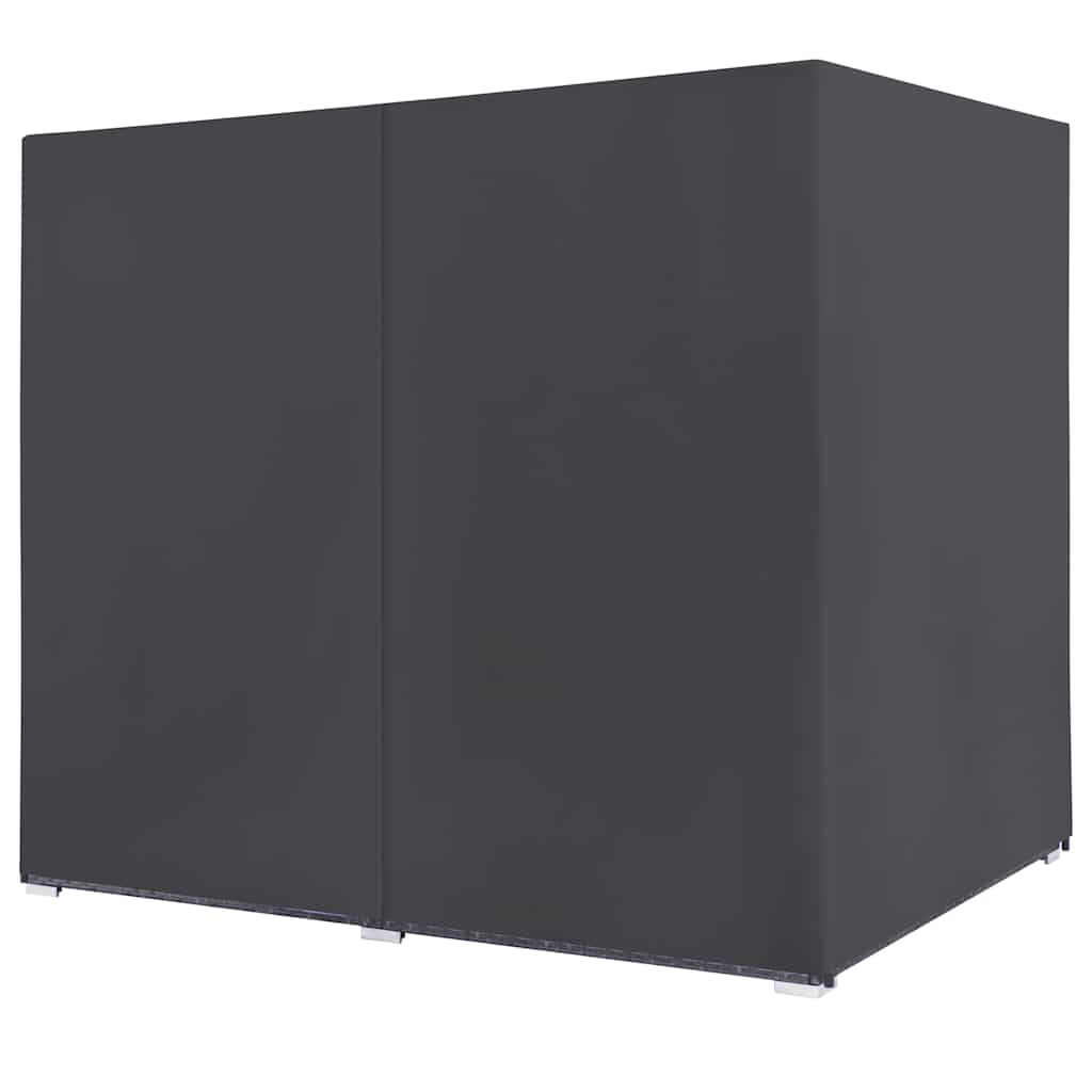 Lettino Prendisole con Tende in Polyrattan Grigio - homemem39