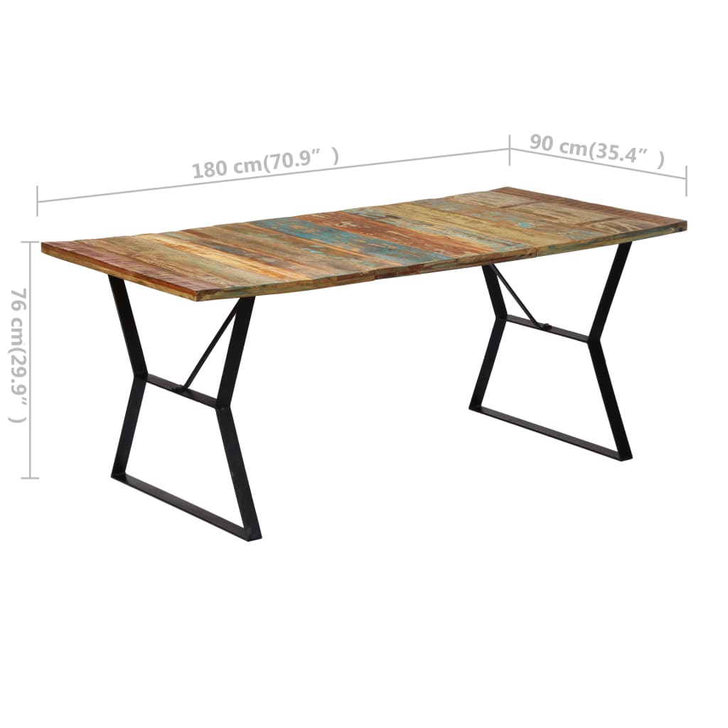 Tavolo da Pranzo 180x90x76 cm in Legno Massello di Recupero | homemem39