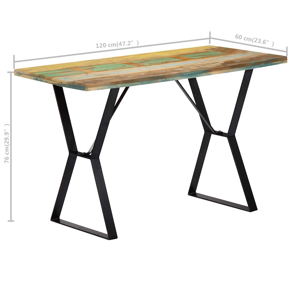 Tavolo da Pranzo 120x60x76 cm in Legno Massello di Recupero | homemem39