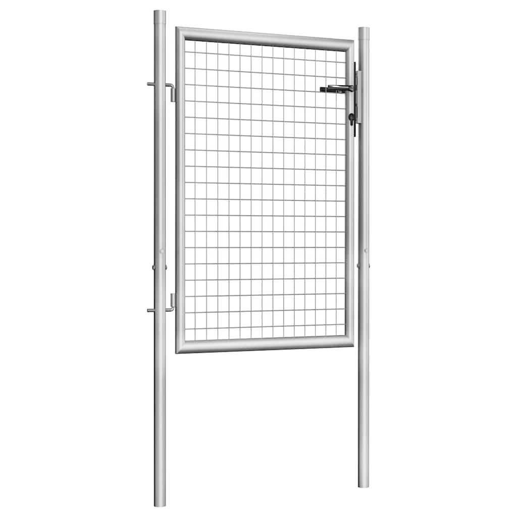 Cancello da Giardino in Acciaio Zincato 100x100 cm Argento | homemem39
