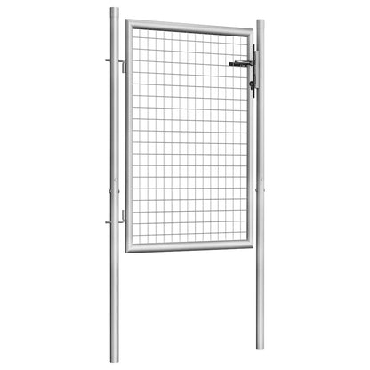 Cancello da Giardino in Acciaio Zincato 100x100 cm Argento | homemem39