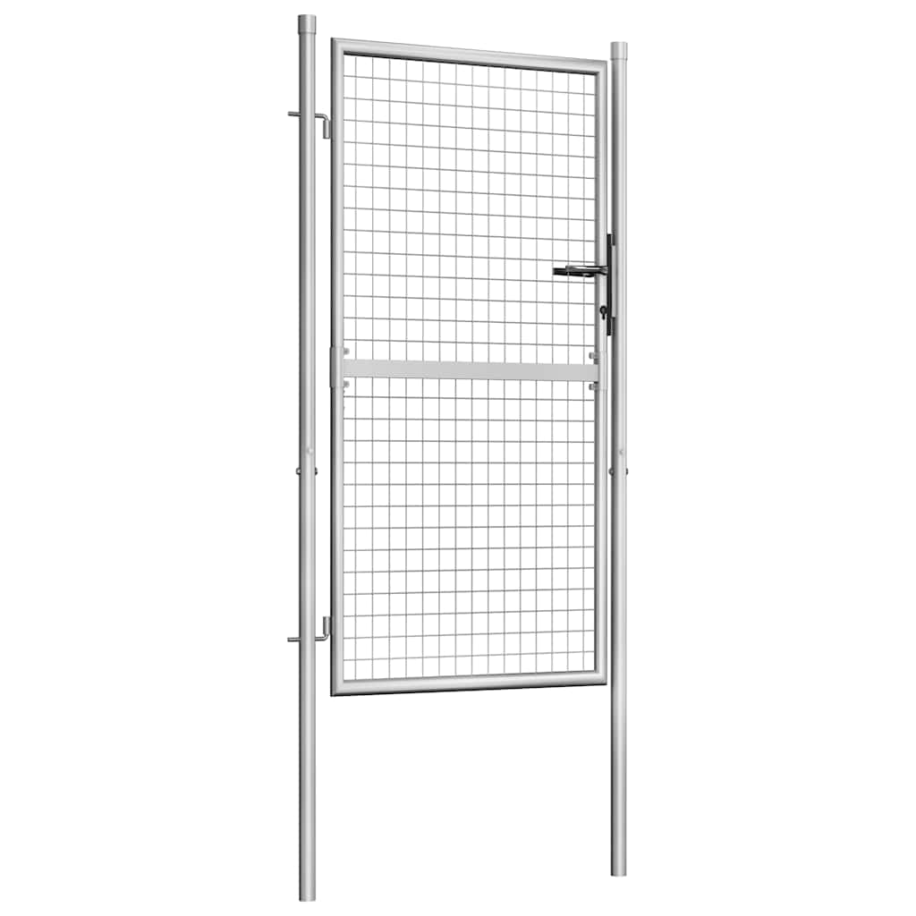 Cancello da Giardino in Acciaio Zincato 100x150 cm Argento | homemem39