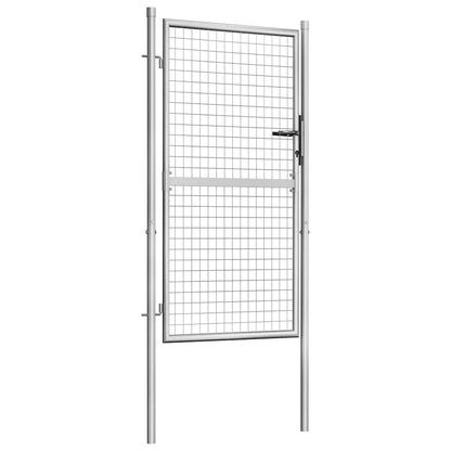 Cancello da Giardino in Acciaio Zincato 100x150 cm Argento | homemem39