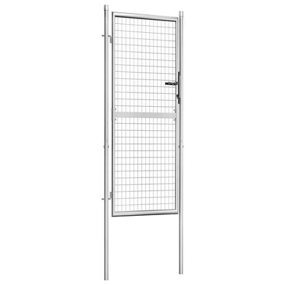 Cancello da Giardino in Acciaio Zincato 100x200 cm Argento