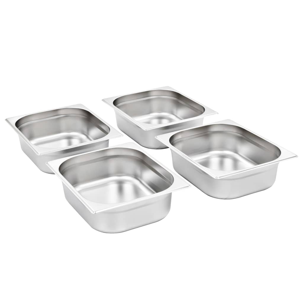 Contenitori Gastronorm 4 pz GN 1/2 100 mm in Acciaio Inox | homemem39
