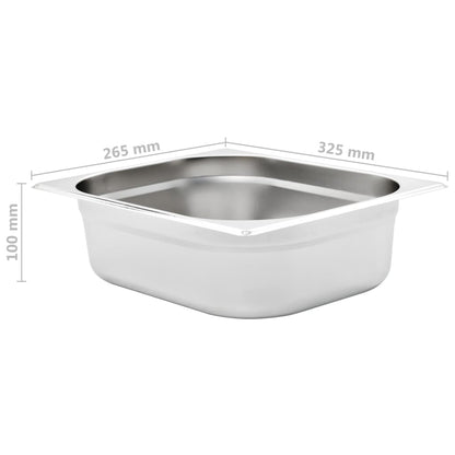 Contenitori Gastronorm 4 pz GN 1/2 100 mm in Acciaio Inox | homemem39