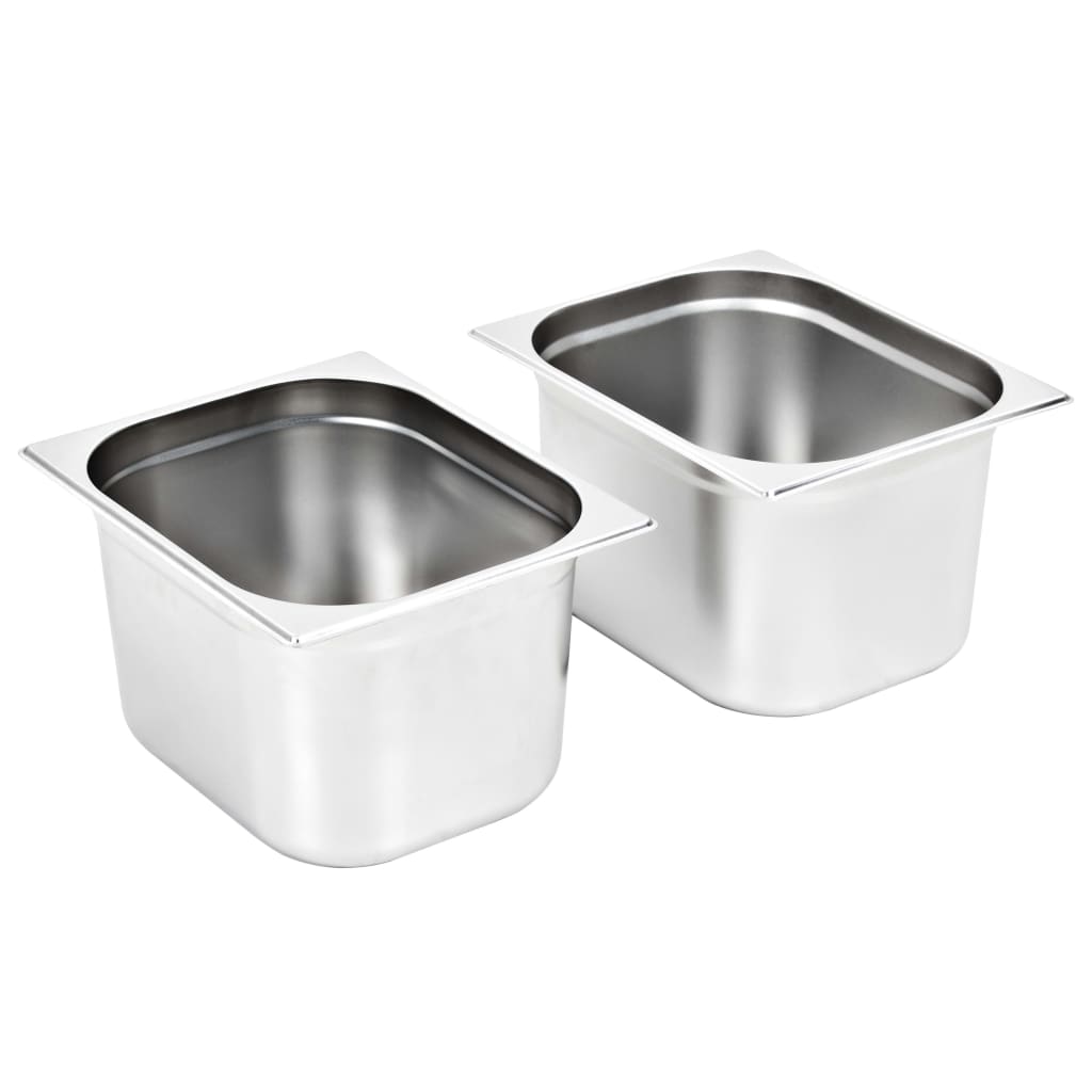 Contenitori Gastronorm 2 pz GN 1/2 200 mm in Acciaio Inox | homemem39