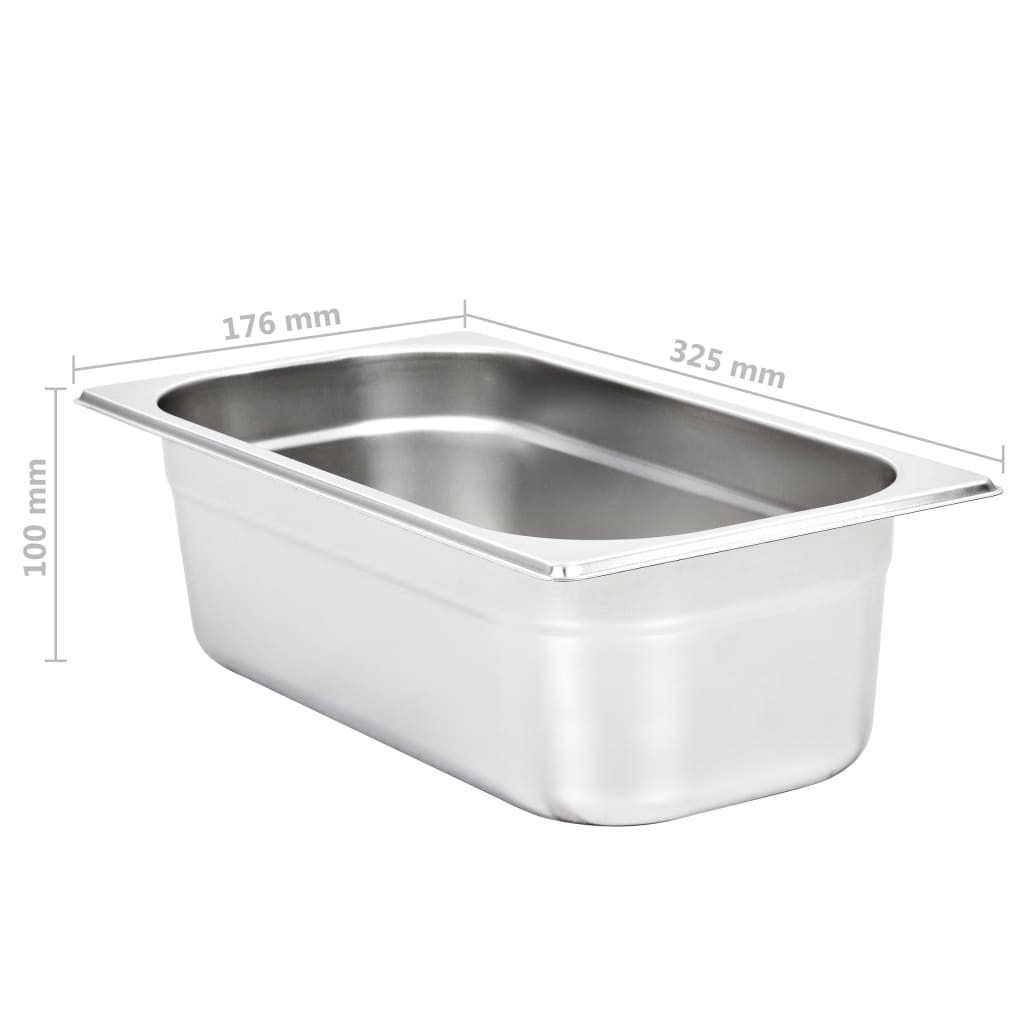 Contenitori Gastronorm 8 pz GN 1/3 100 mm in Acciaio Inox | homemem39