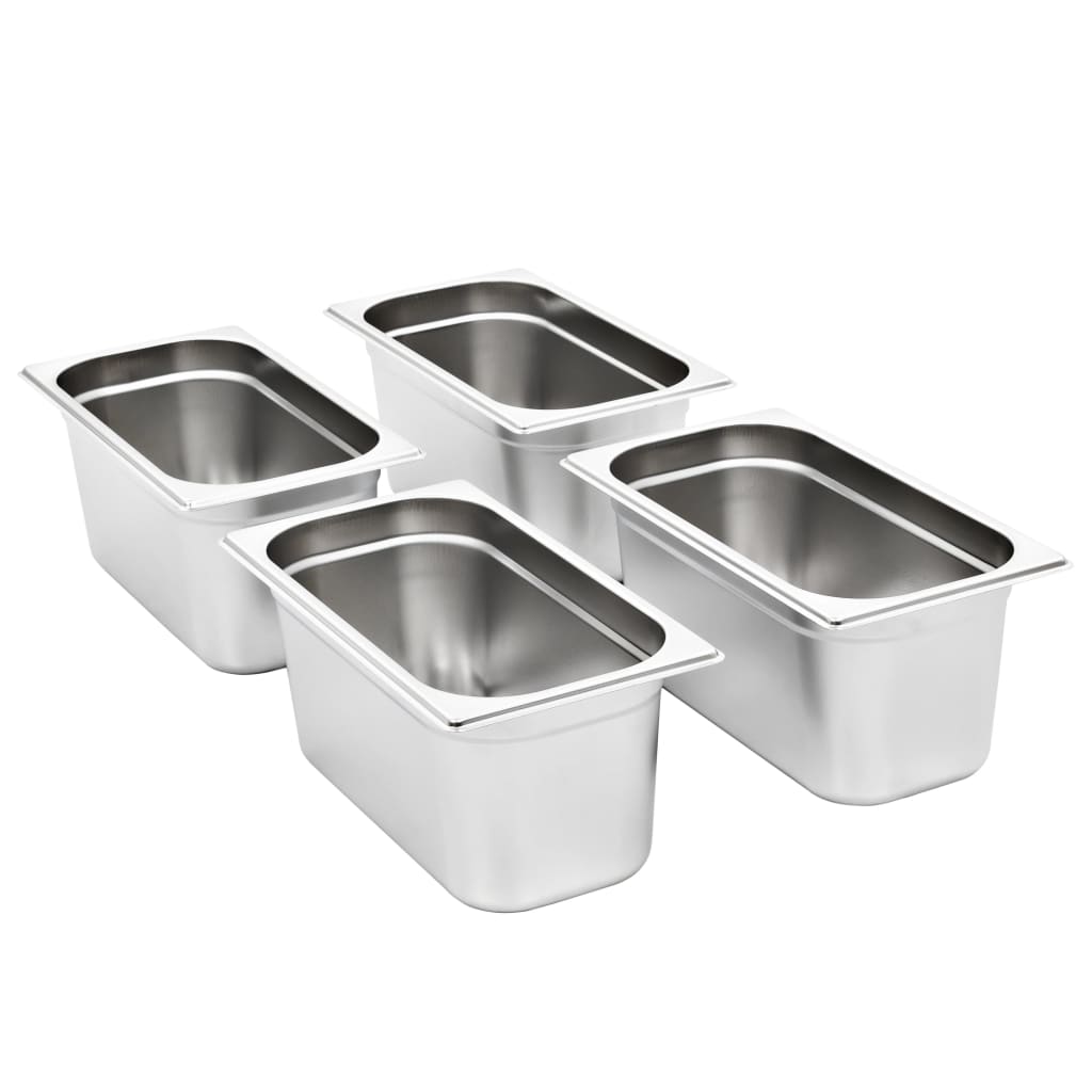 Contenitori Gastronorm 4 pz GN 1/3 150 mm in Acciaio Inox | homemem39