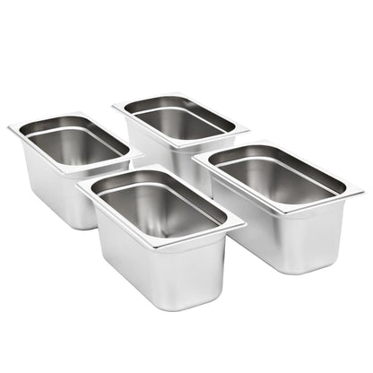 Contenitori Gastronorm 4 pz GN 1/3 150 mm in Acciaio Inox | homemem39