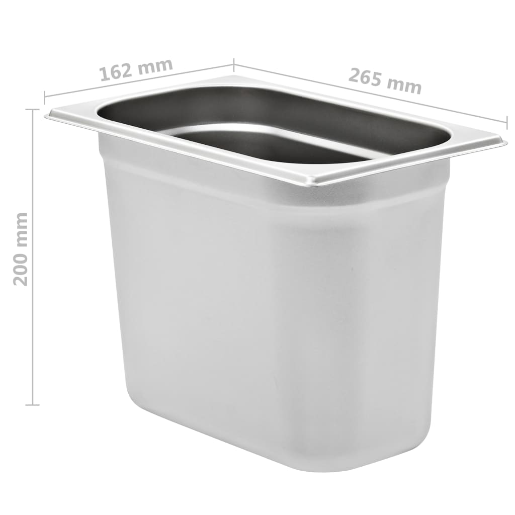 Contenitori Gastronorm 4 pz GN 1/4 200 mm in Acciaio Inox | homemem39