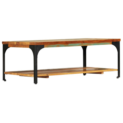 Tavolino da Caffè con Mensola 100x60x35 cm Massello di Recupero | homemem39