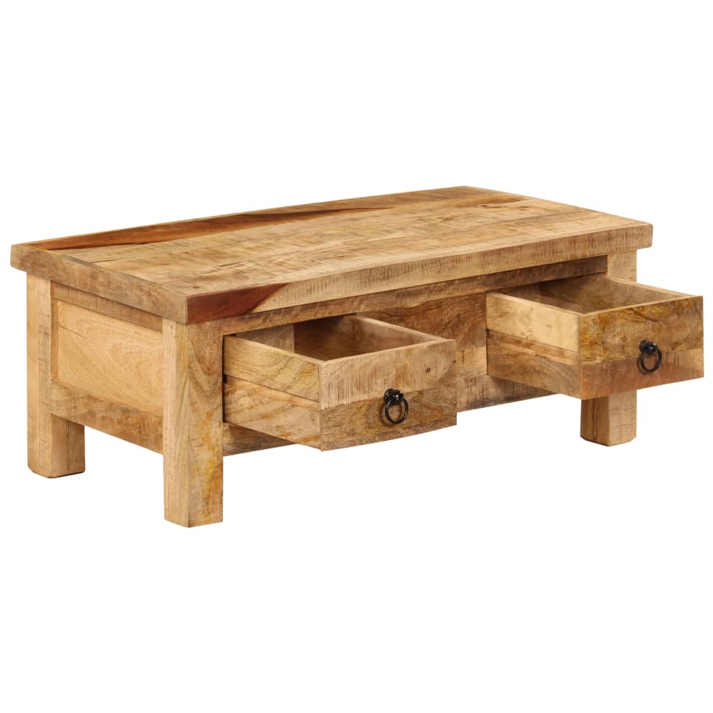 Tavolino da Salotto 90x45x35 cm in Legno Massello di Mango | homemem39