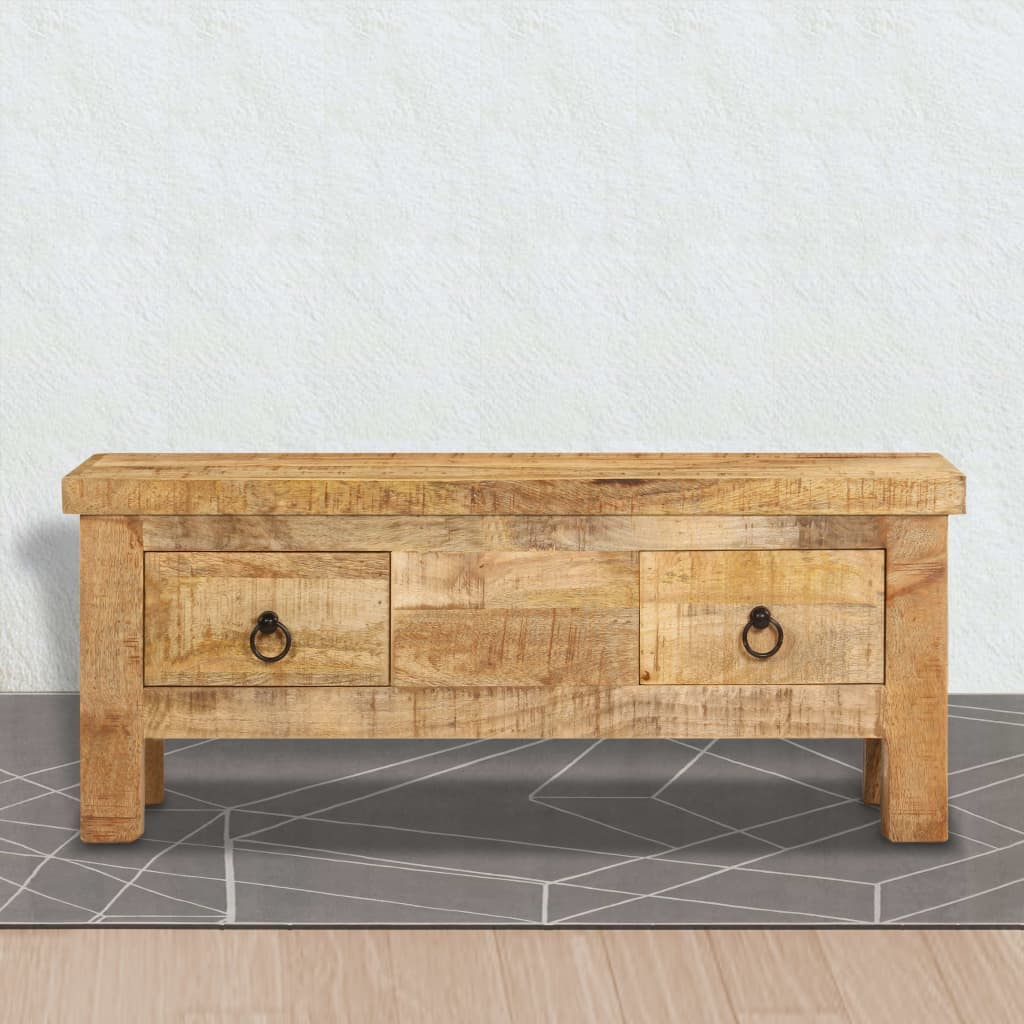 Tavolino da Salotto 90x45x35 cm in Legno Massello di Mango | homemem39