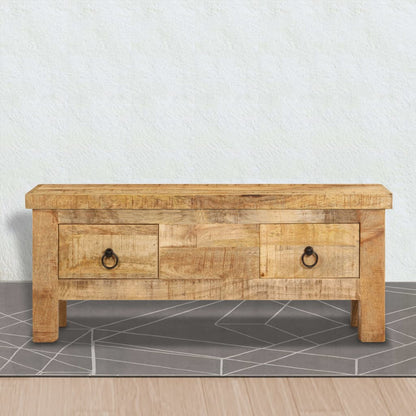 Tavolino da Salotto 90x45x35 cm in Legno Massello di Mango | homemem39