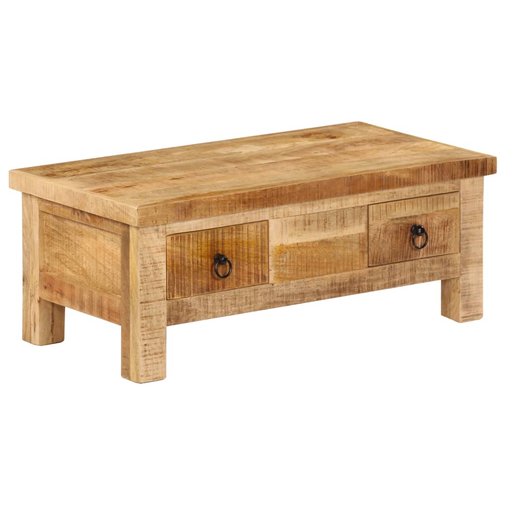 Tavolino da Salotto 90x45x35 cm in Legno Massello di Mango | homemem39