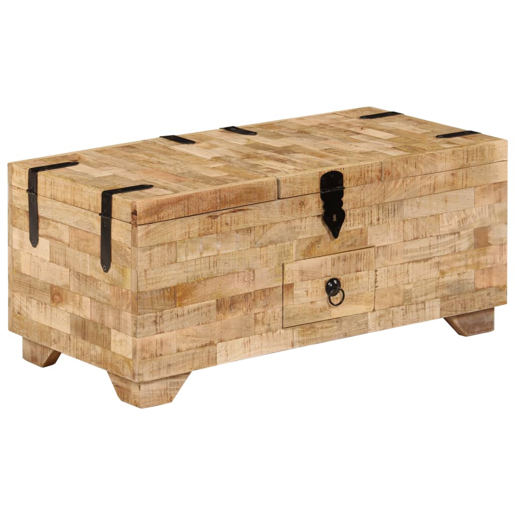 Tavolino da Salotto in Legno Massello di Mango 80x40x35 cm