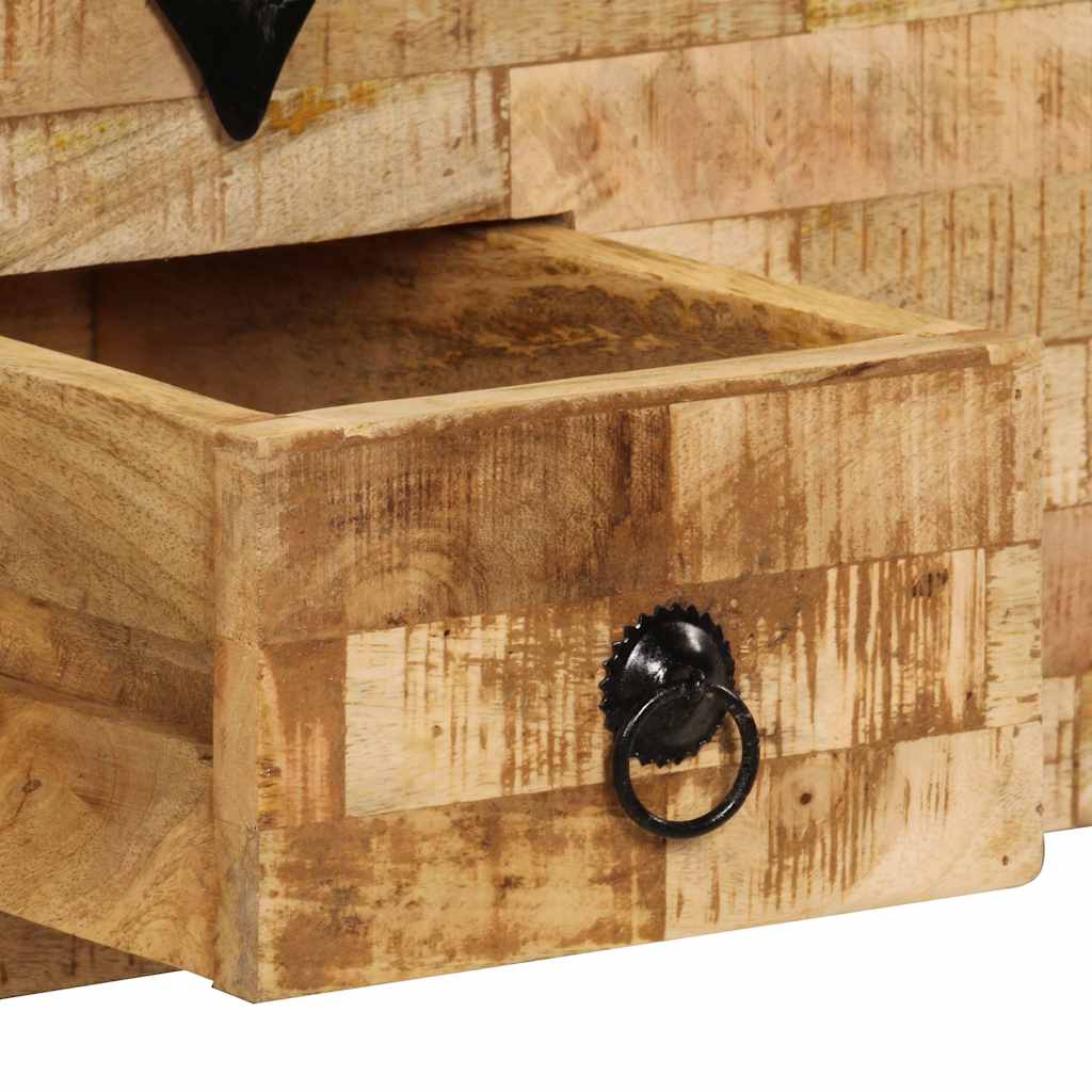 Tavolino da Salotto in Legno Massello di Mango 80x40x35 cm
