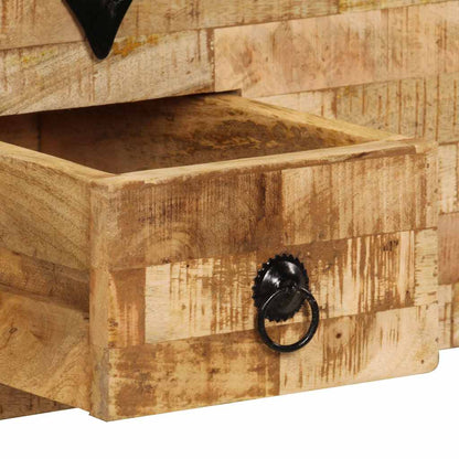 Tavolino da Salotto in Legno Massello di Mango 80x40x35 cm