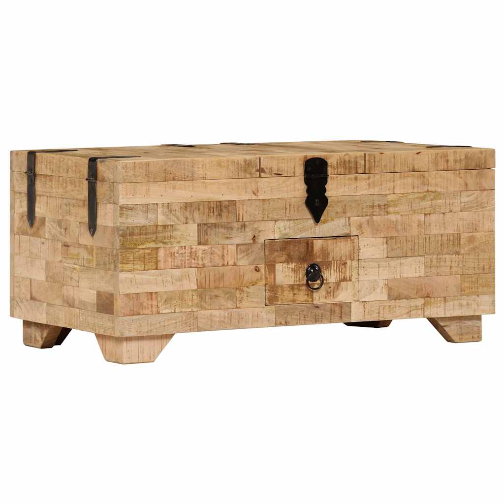 Tavolino da Salotto in Legno Massello di Mango 80x40x35 cm