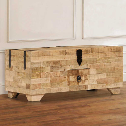 Tavolino da Salotto in Legno Massello di Mango 80x40x35 cm