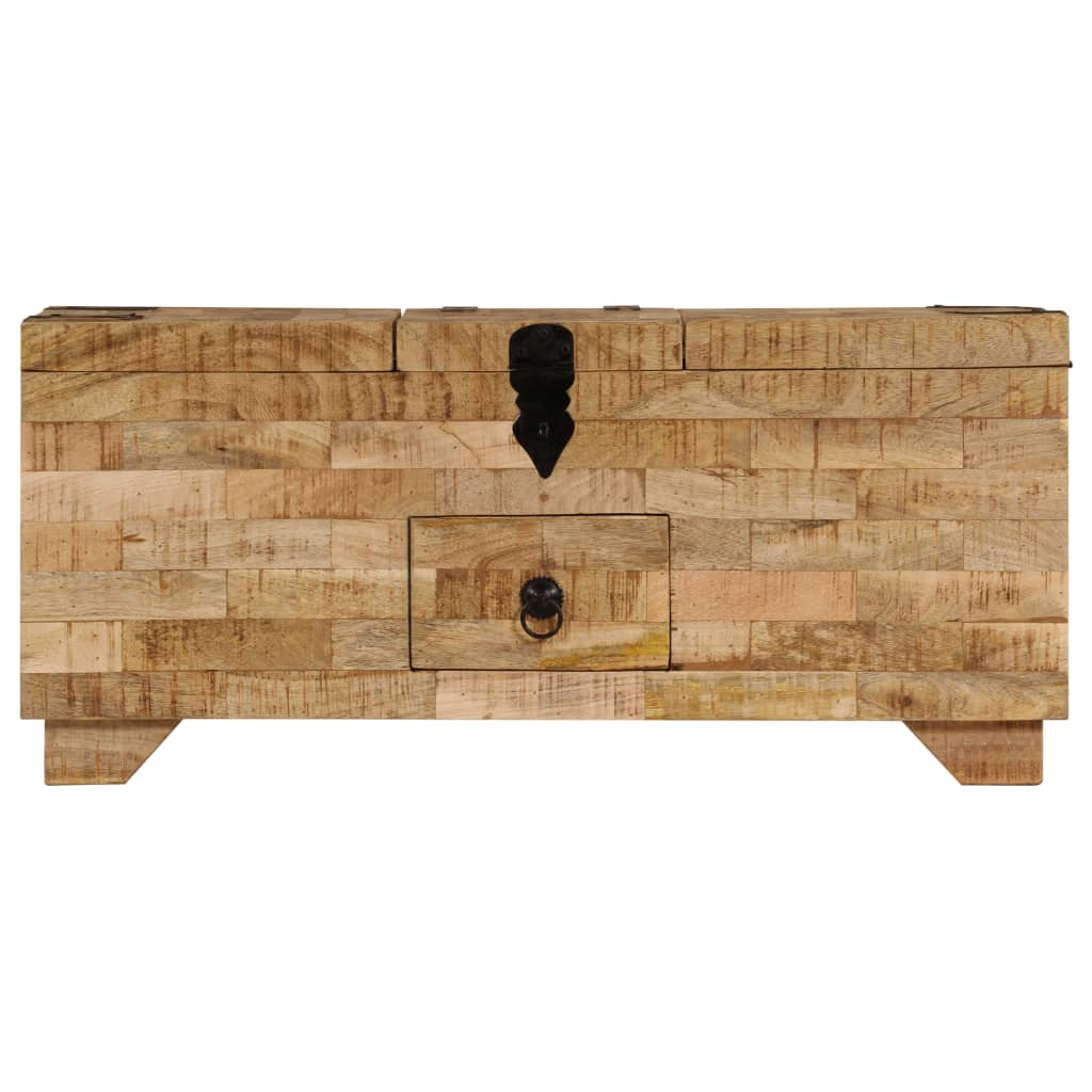 Tavolino da Salotto in Legno Massello di Mango 80x40x35 cm