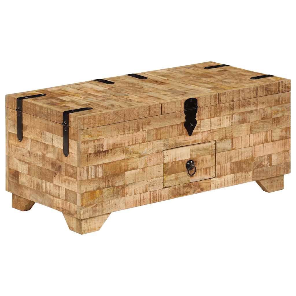 Tavolino da Salotto in Legno Massello di Mango 80x40x35 cm