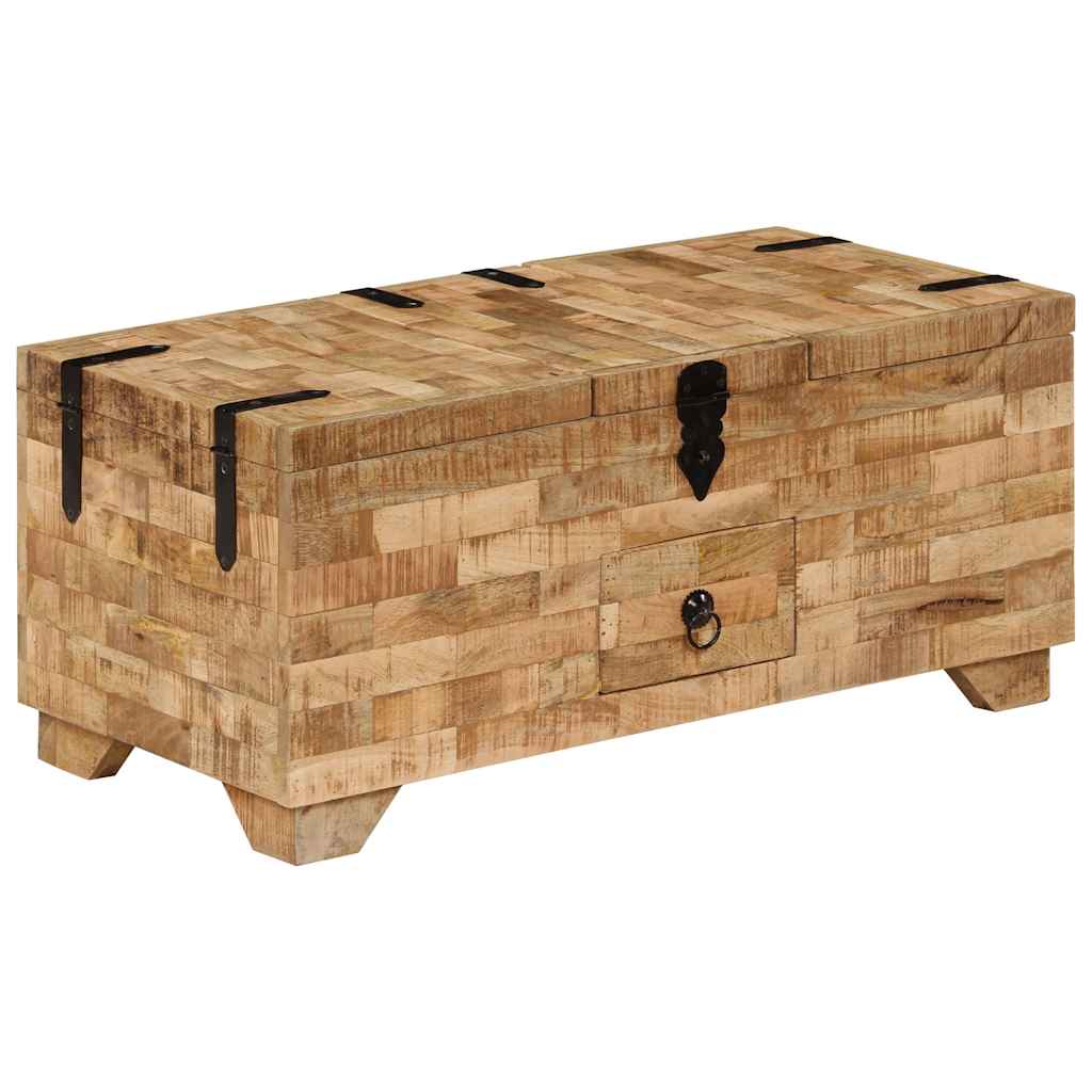 Tavolino da Salotto in Legno Massello di Mango 80x40x35 cm