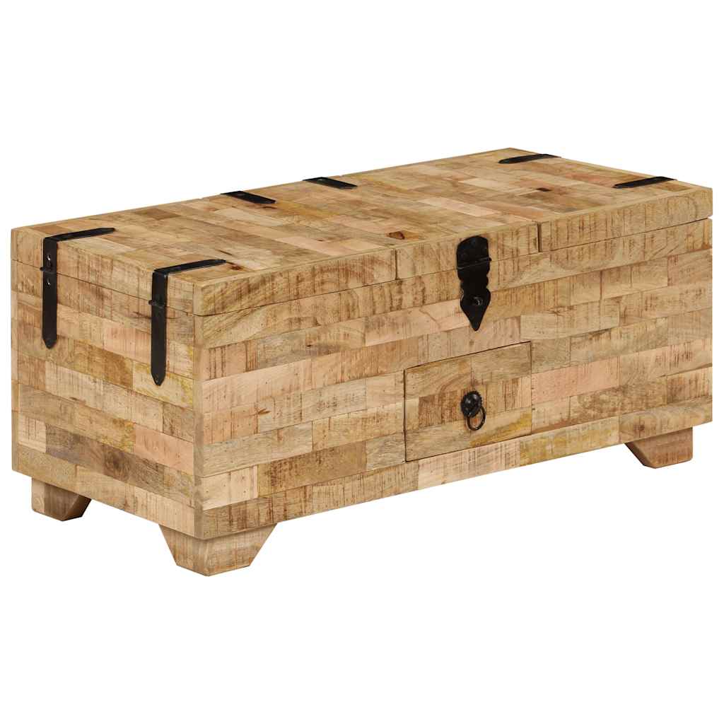 Tavolino da Salotto in Legno Massello di Mango 80x40x35 cm