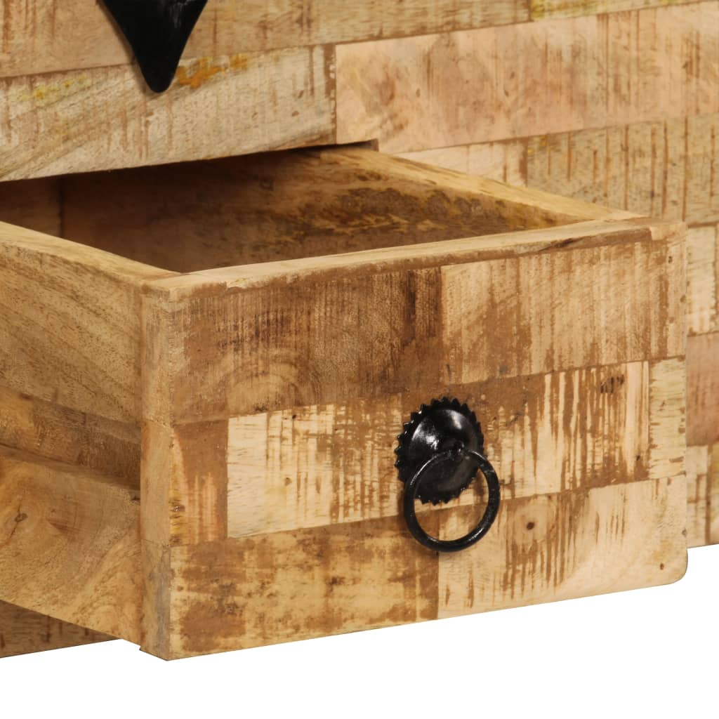 Tavolino da Salotto in Legno Massello di Mango 80x40x35 cm