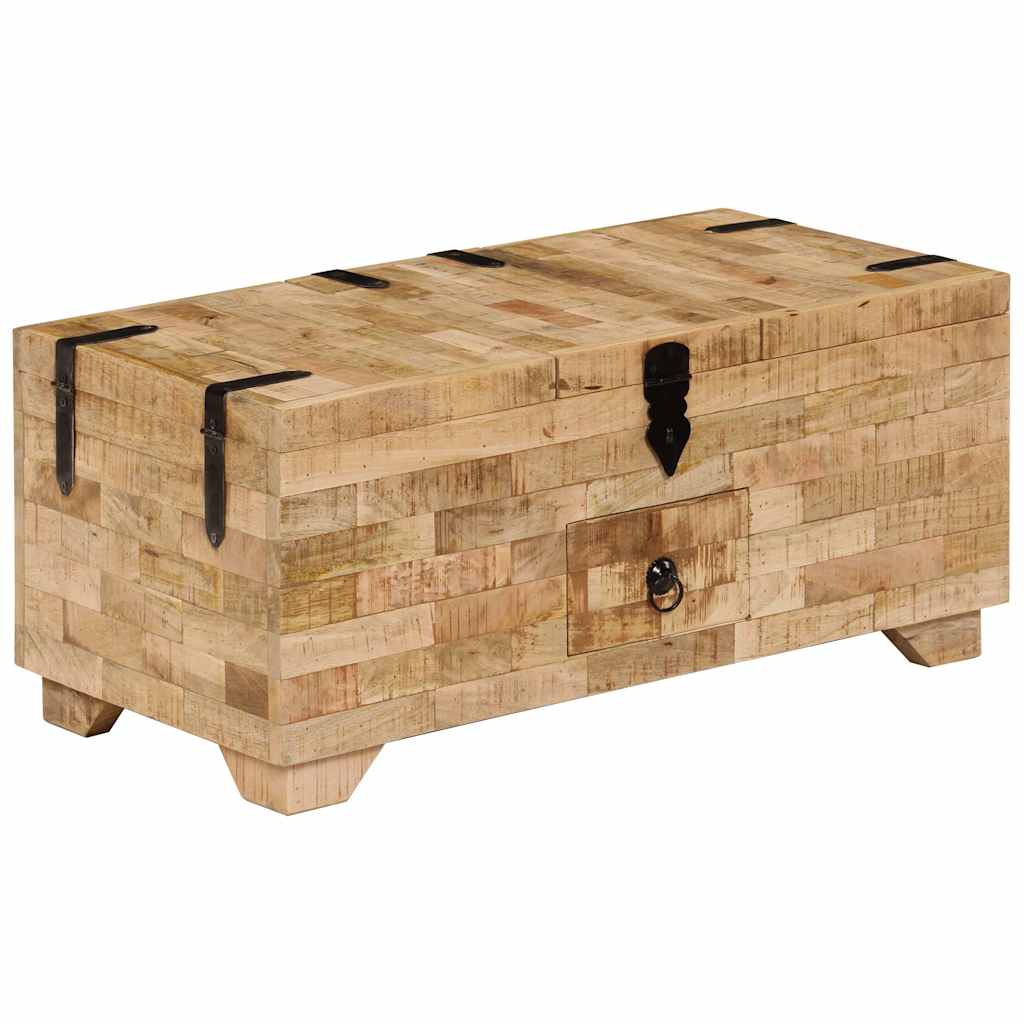 Tavolino da Salotto in Legno Massello di Mango 80x40x35 cm