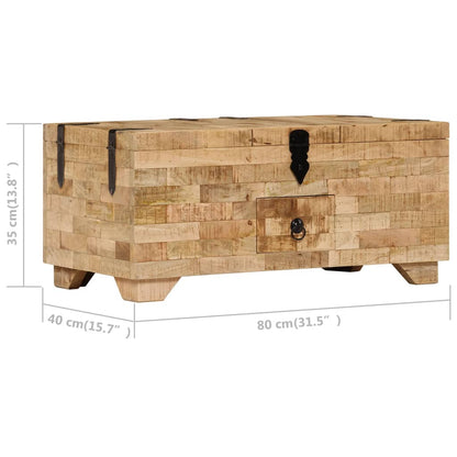 Tavolino da Salotto in Legno Massello di Mango 80x40x35 cm
