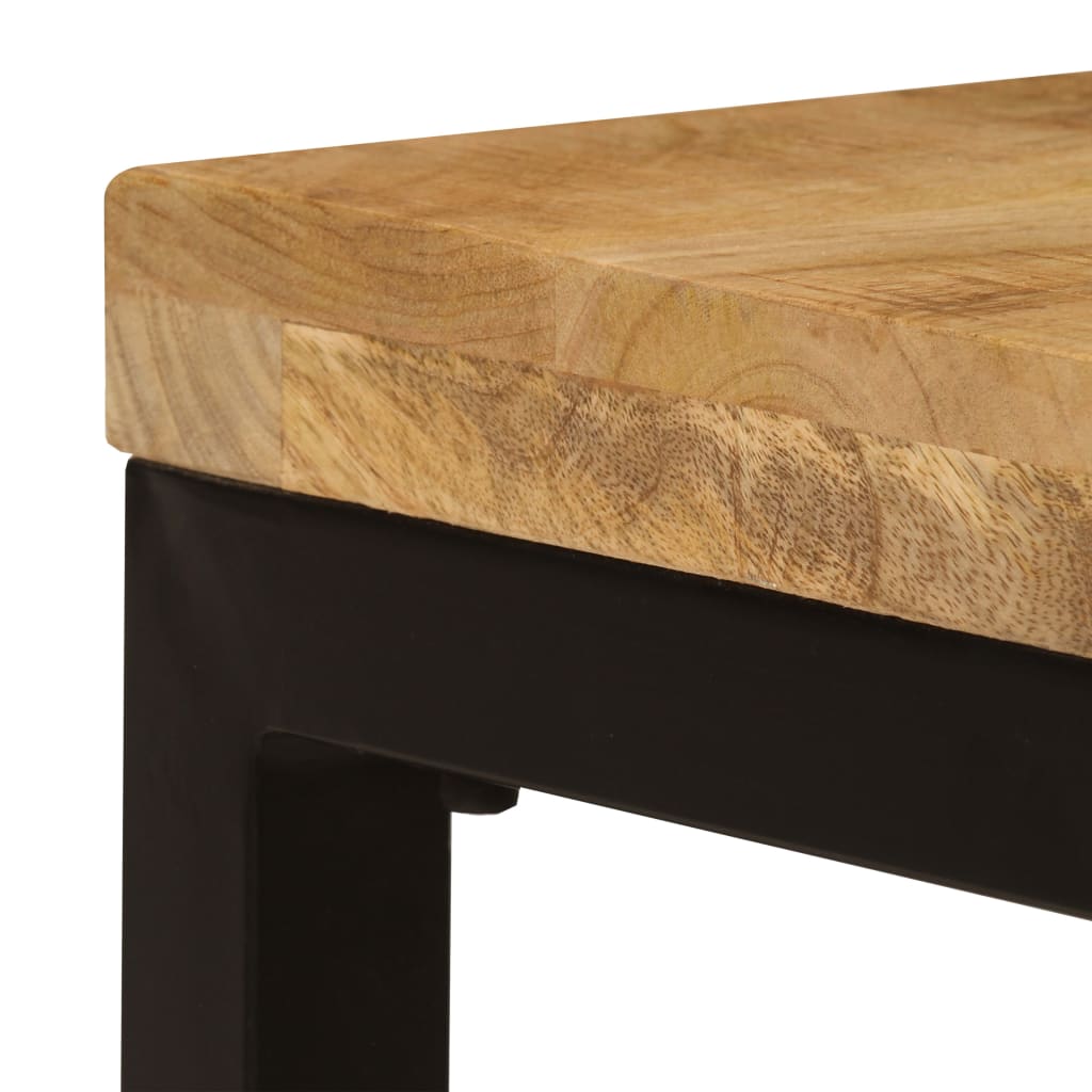 Tavolino da Salotto 100x50x35 cm Legno Massello Mango e Acciaio | homemem39