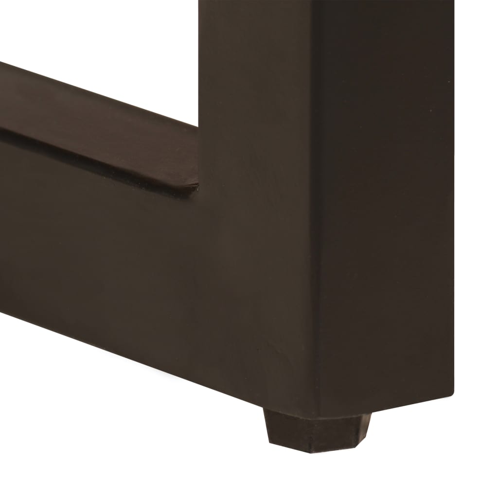 Tavolino da Salotto 100x50x35 cm Legno Massello Mango e Acciaio | homemem39