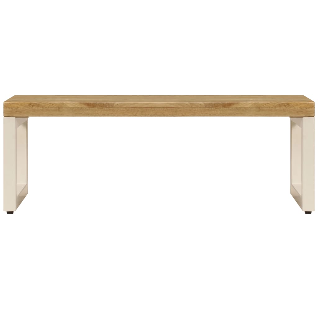 Tavolino da Salotto 100x50x35 cm Legno Massello Mango e Acciaio