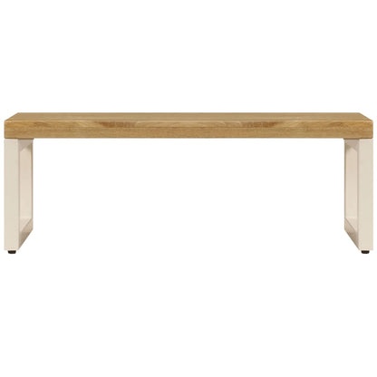 Tavolino da Salotto 100x50x35 cm Legno Massello Mango e Acciaio