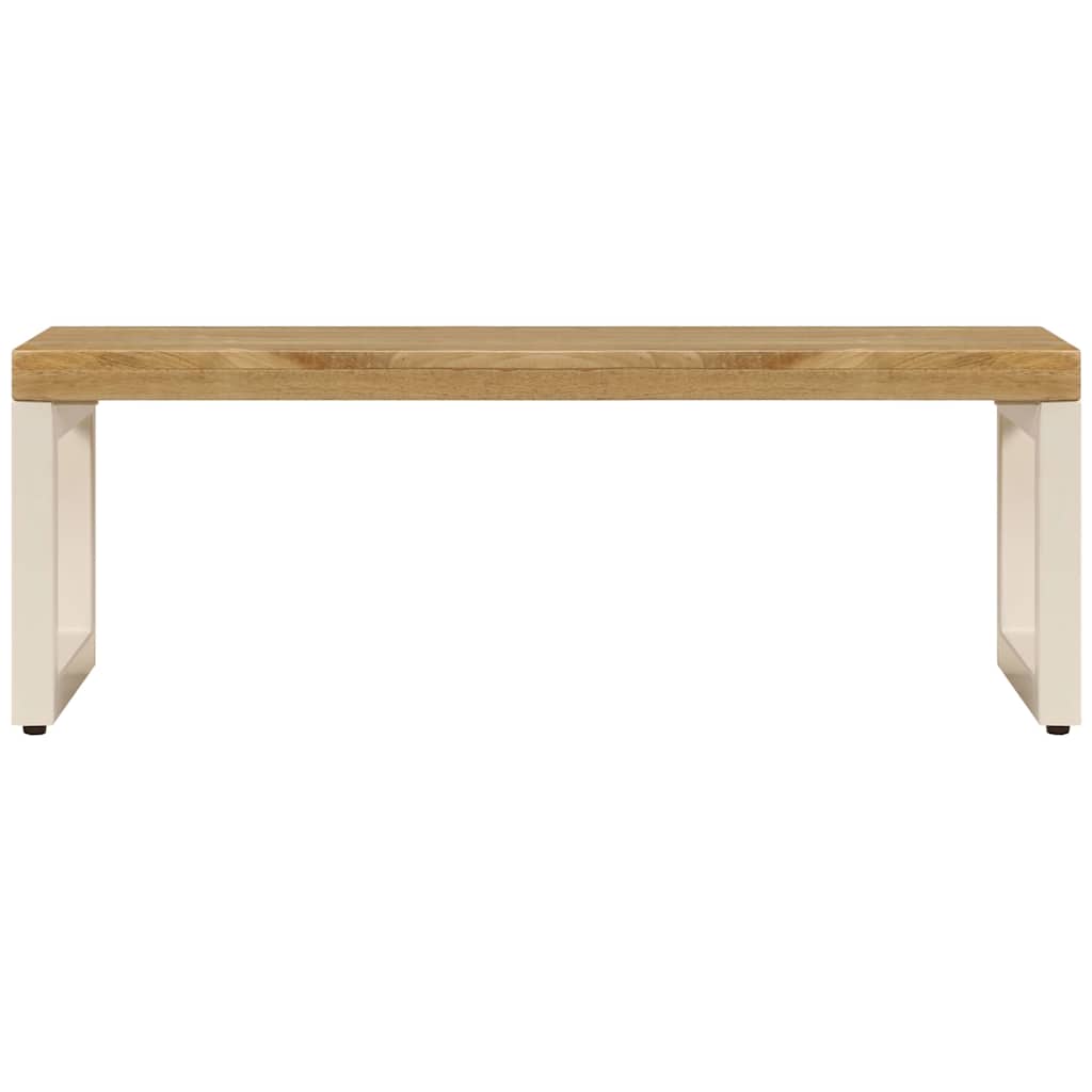 Tavolino da Salotto 100x50x35 cm Legno Massello Mango e Acciaio