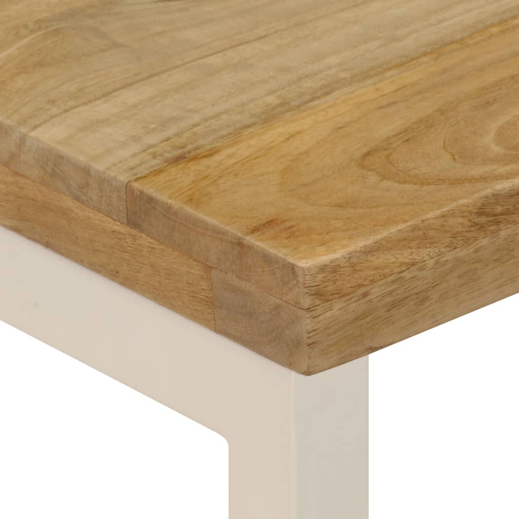 Tavolino da Salotto 100x50x35 cm Legno Massello Mango e Acciaio