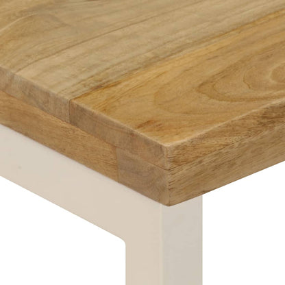 Tavolino da Salotto 100x50x35 cm Legno Massello Mango e Acciaio