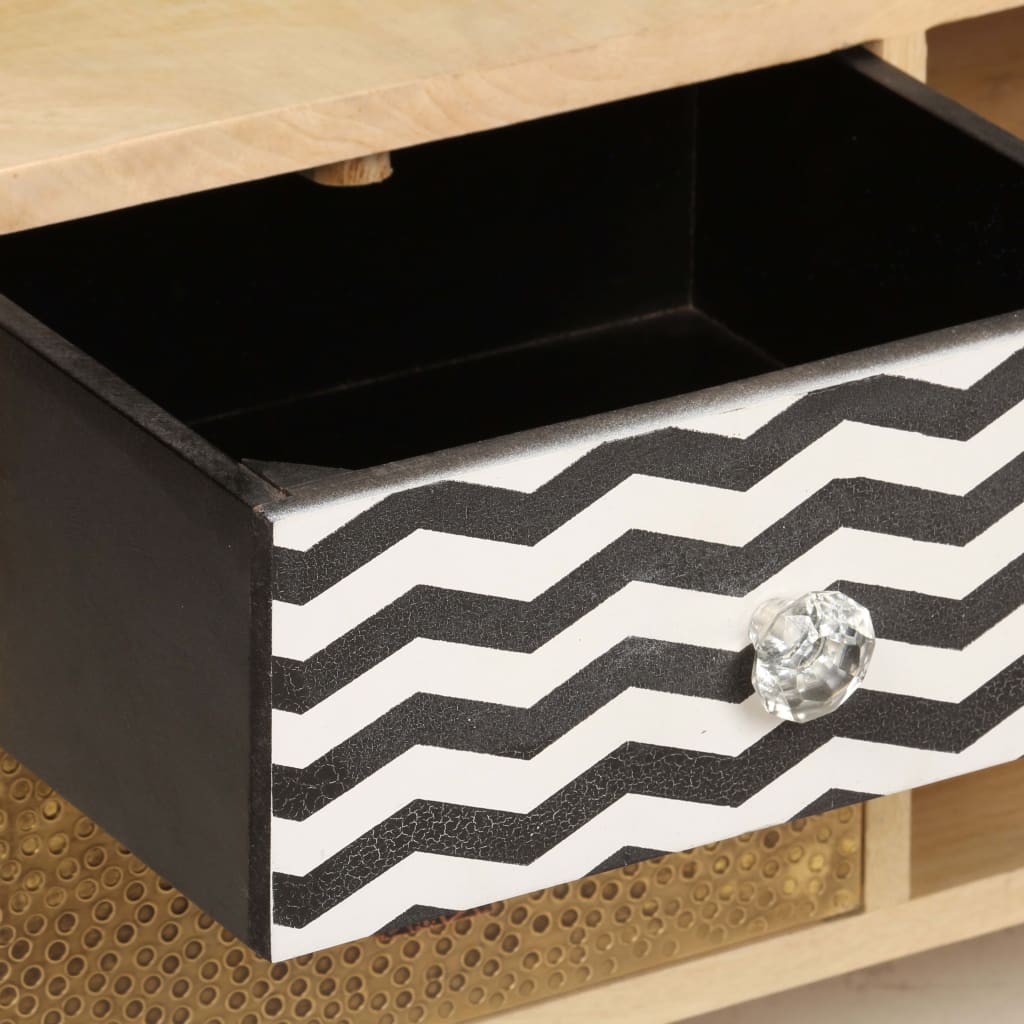 Mobile Porta TV 120x30x40 cm in Legno Massello di Mango - homemem39