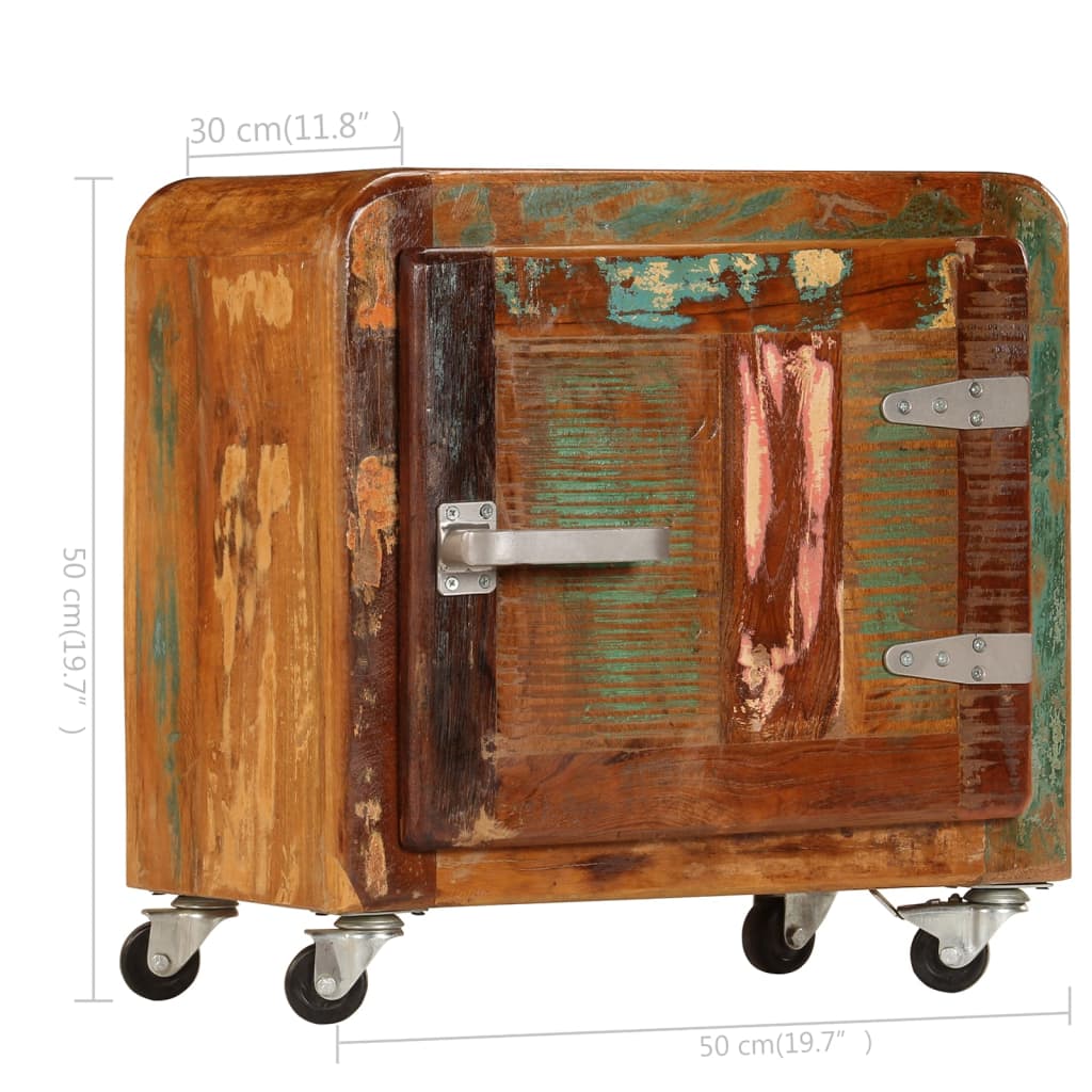 Comodino 50x30x50 cm Legno Massello di Recupero - homemem39