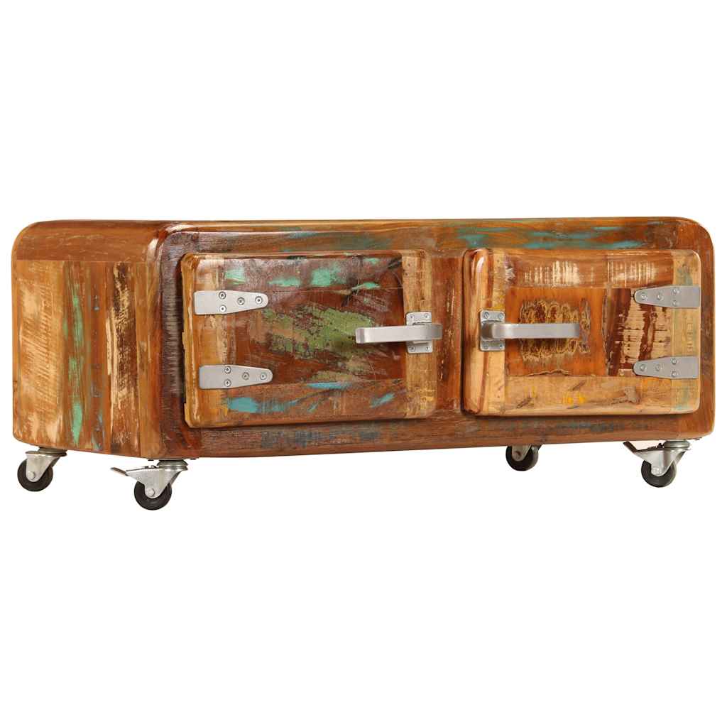 Tavolino da Salotto 85x55x40 cm in Legno Massello di Recupero