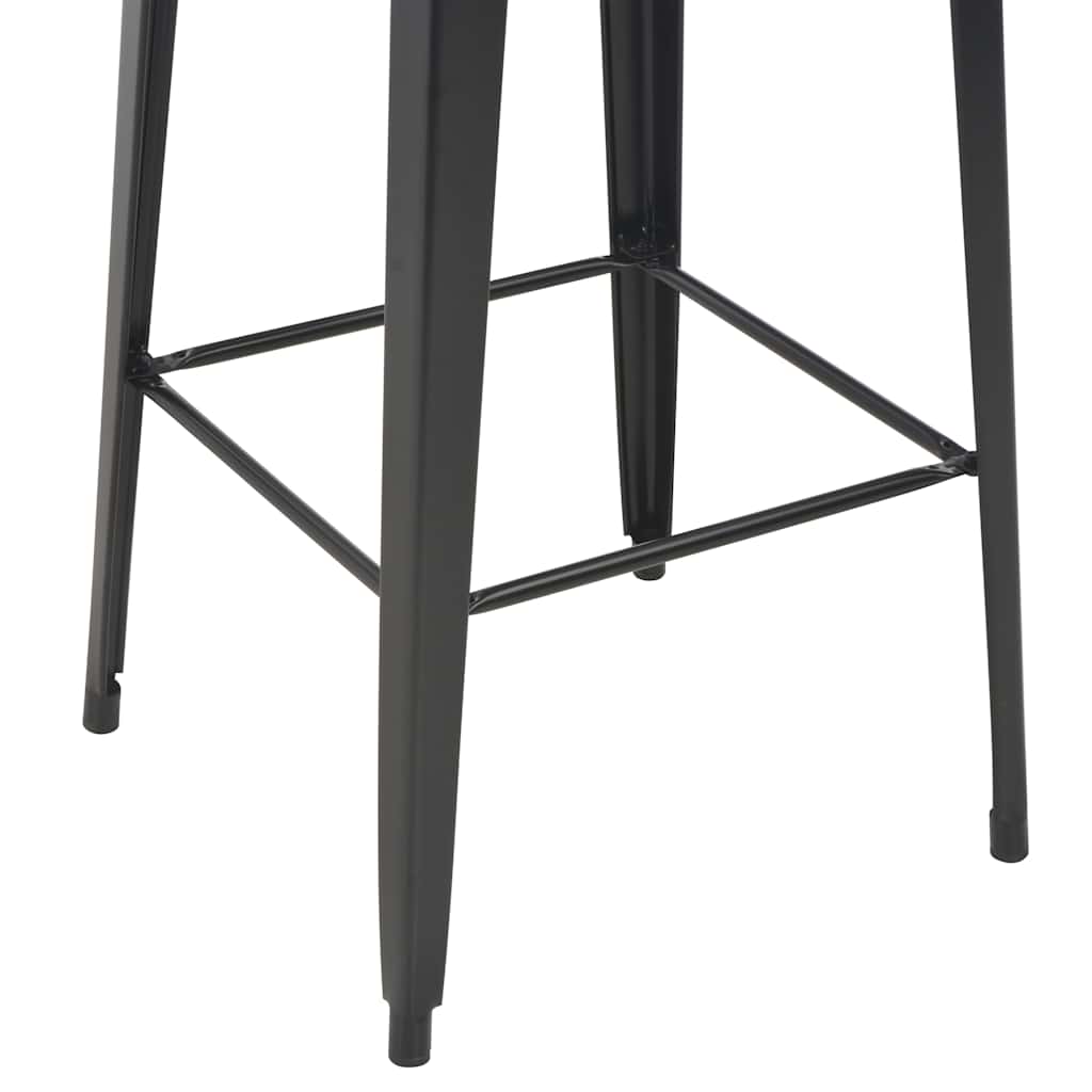 Tavolo da Bar Nero 60x60x108cm Legno Massello di Pino e Acciaio | homemem39