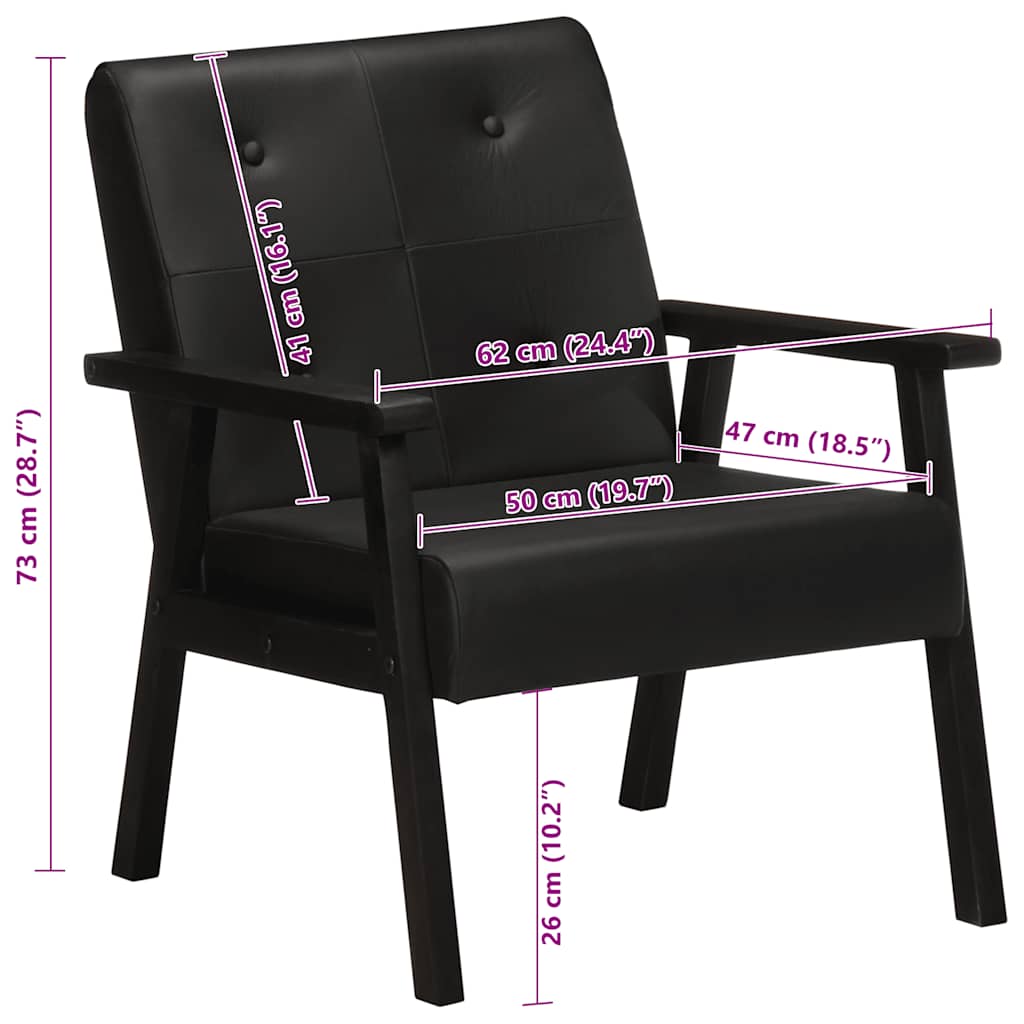 Poltrona Nera in Vera Pelle