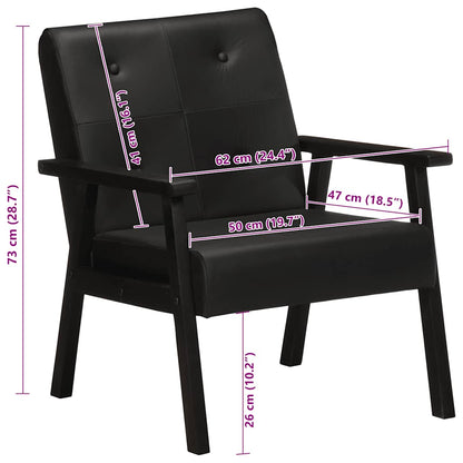 Poltrona Nera in Vera Pelle